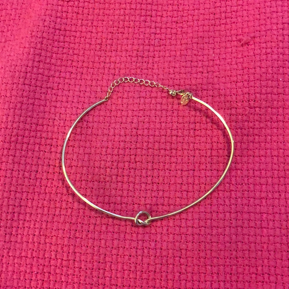LOFT silver choker necklace with love knot